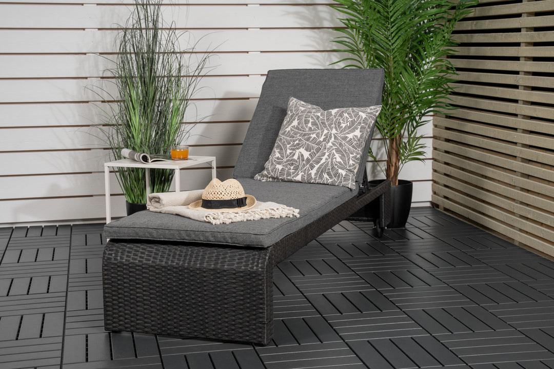 Venture Home London Sun Lounge - Black/Grey
