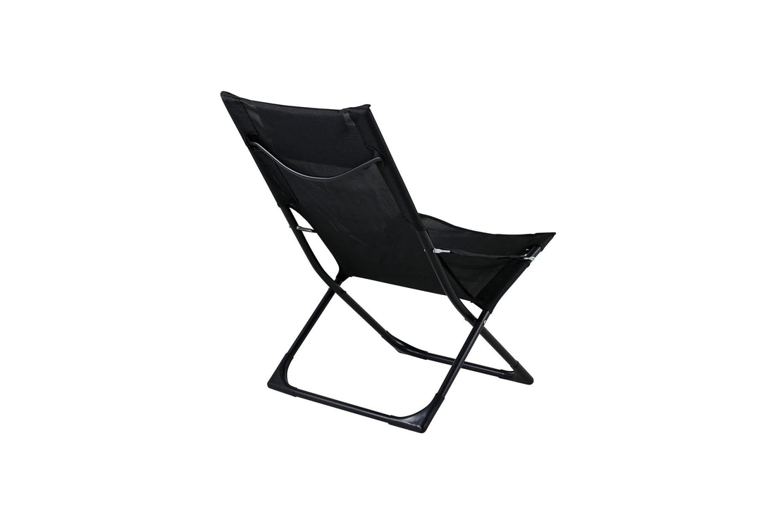 Venture Home Seville Foldable Relax Chair 2-pack - Black Frame/Black Cushion