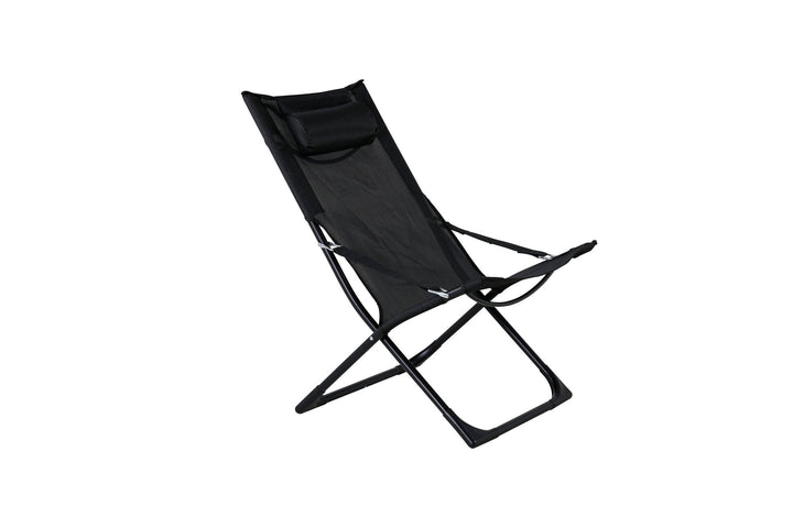 Venture Home Seville Foldable Relax Chair 2-pack - Black Frame/Black Cushion