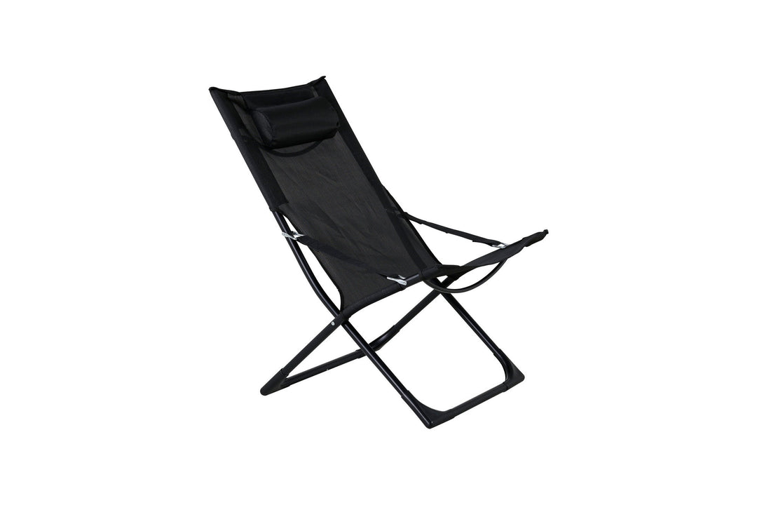 Venture Home Seville Foldable Relax Chair 2-pack - Black Frame/Black Cushion