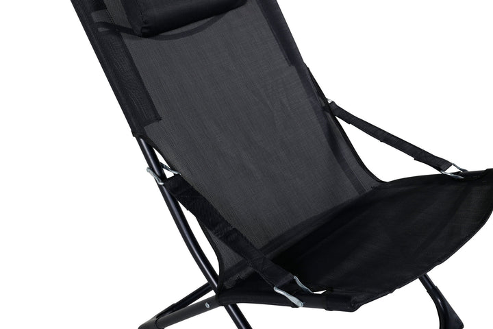 Venture Home Seville Foldable Relax Chair 2-pack - Black Frame/Black Cushion