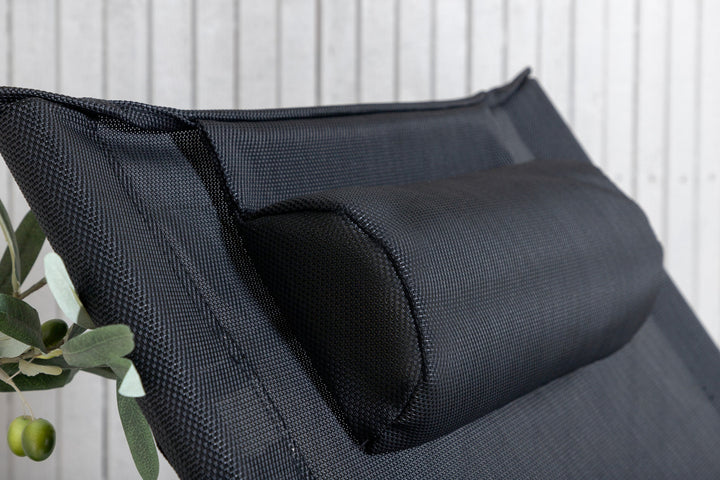 Venture Home Seville Foldable Relax Chair 2-pack - Black Frame/Black Cushion