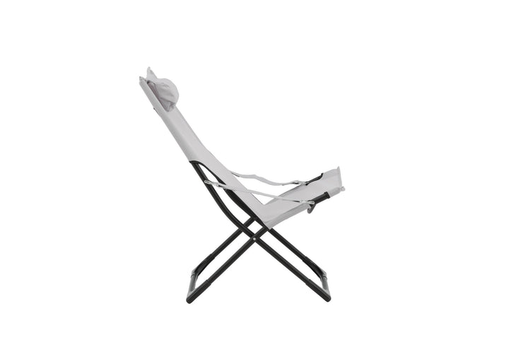 Venture Home Seville Foldable Relax Chair 2-pack - Black Frame/Grey Cushion