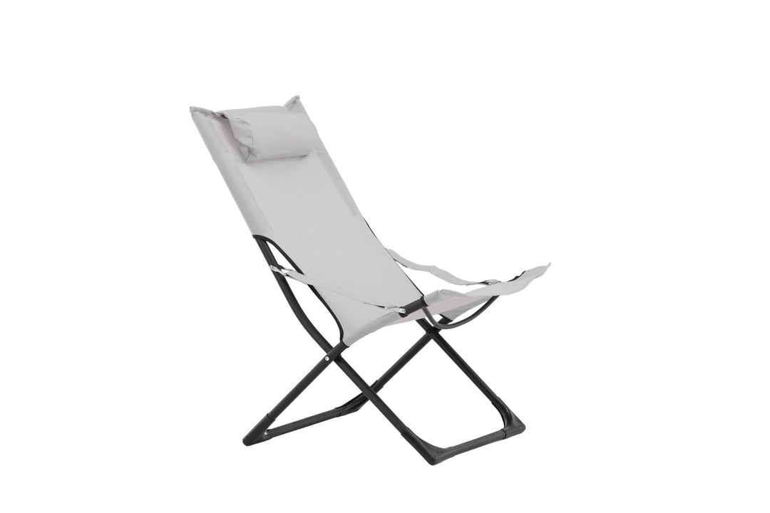 Venture Home Seville Foldable Relax Chair 2-pack - Black Frame/Grey Cushion
