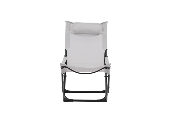 Venture Home Seville Foldable Relax Chair 2-pack - Black Frame/Grey Cushion