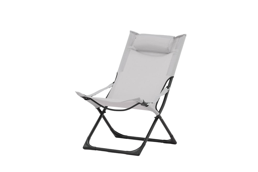 Venture Home Seville Foldable Relax Chair 2-pack - Black Frame/Grey Cushion