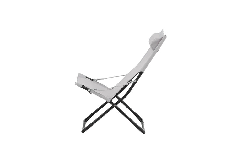 Venture Home Seville Foldable Relax Chair 2-pack - Black Frame/Grey Cushion