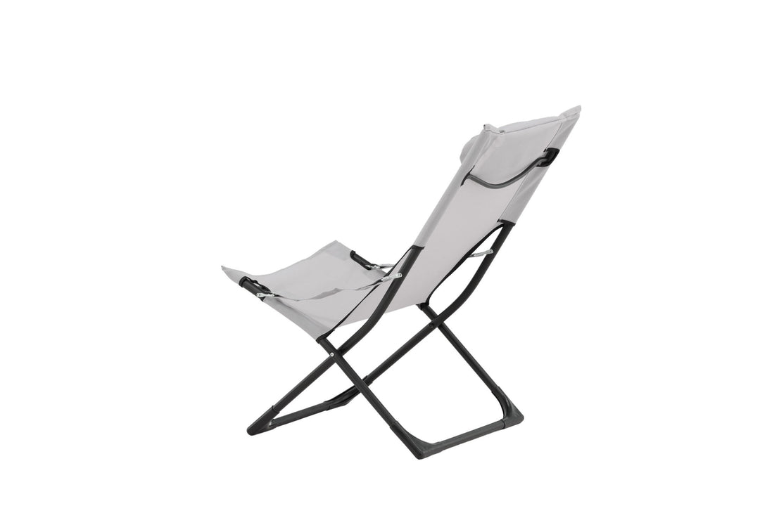 Venture Home Seville Foldable Relax Chair 2-pack - Black Frame/Grey Cushion
