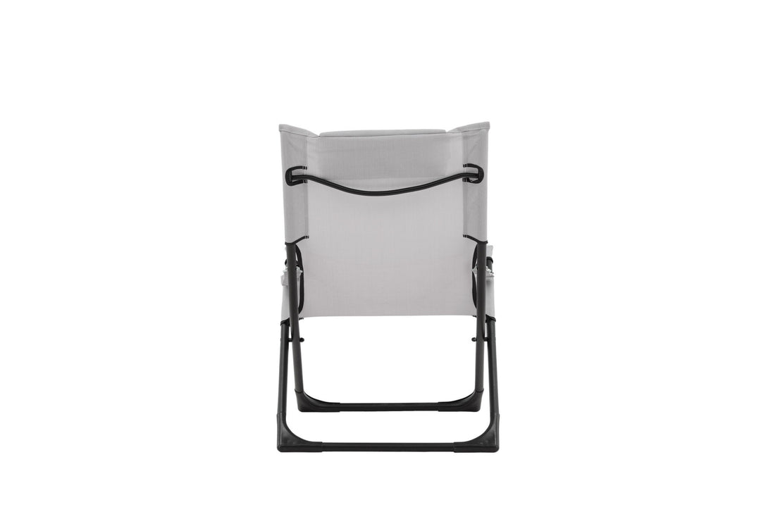 Venture Home Seville Foldable Relax Chair 2-pack - Black Frame/Grey Cushion