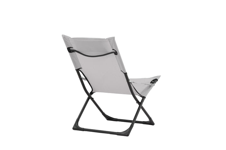 Venture Home Seville Foldable Relax Chair 2-pack - Black Frame/Grey Cushion