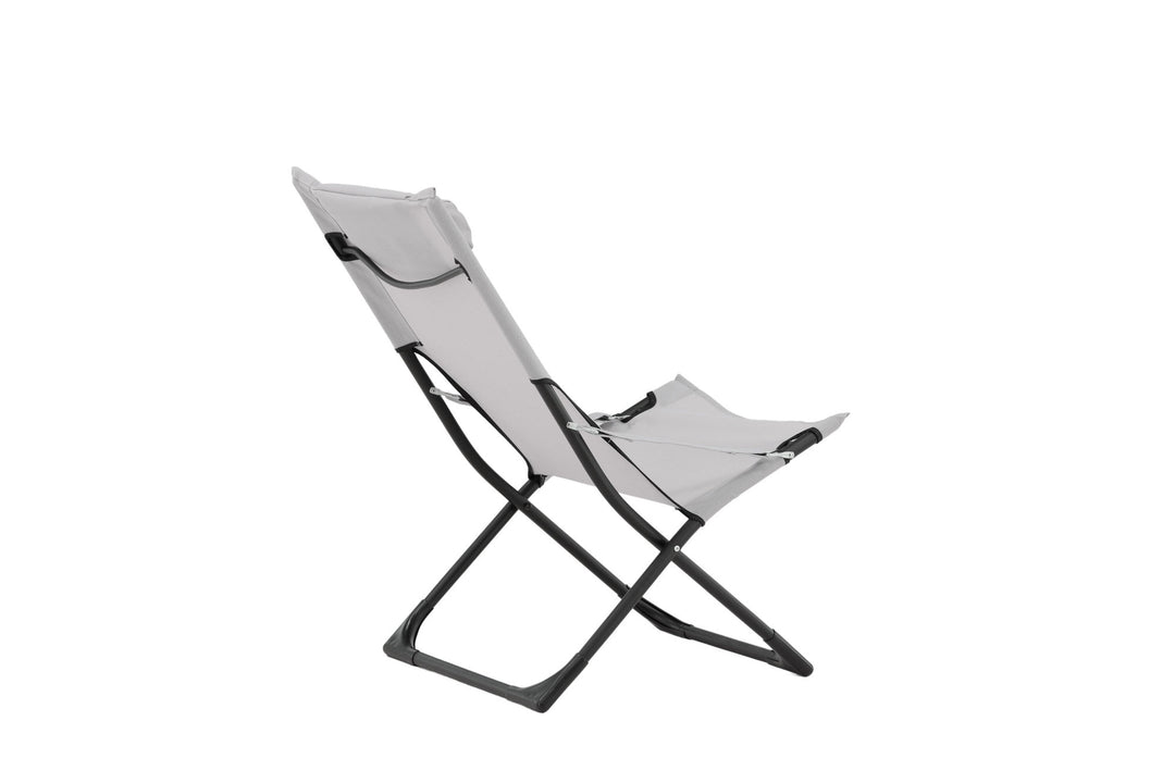 Venture Home Seville Foldable Relax Chair 2-pack - Black Frame/Grey Cushion