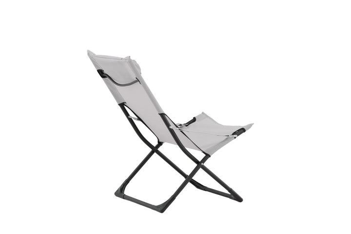 Venture Home Seville Foldable Relax Chair 2-pack - Black Frame/Grey Cushion
