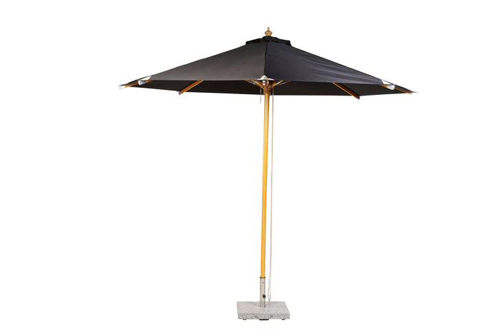 Venture Home Naxos Umbrella - 3m - Wood / Black Fabric
