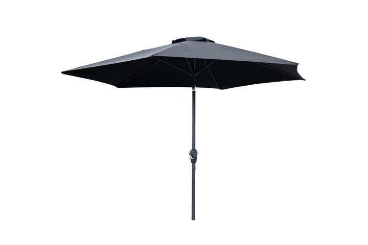 Venture Home Leeds Umbrella - 3m - Grey Alu / Black Fabric