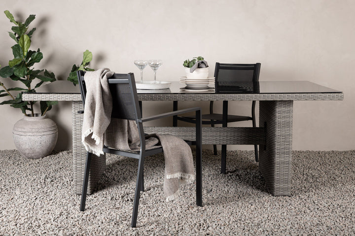 Venture Home Padova Table 200*100 - Grey/Glass