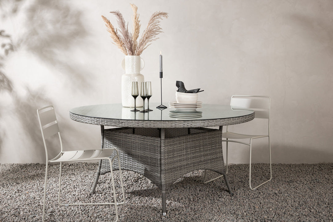 Venture Home Volta Table ø 150 - Grey/Glass