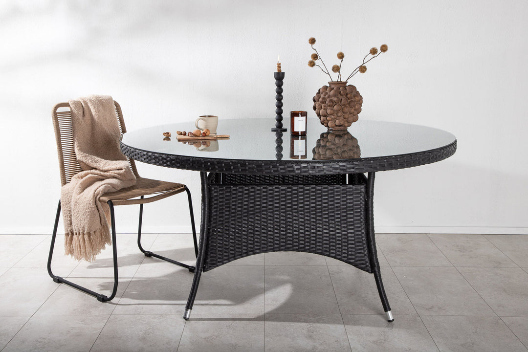 Venture Home Volta Table ø 150 - Black/Glass