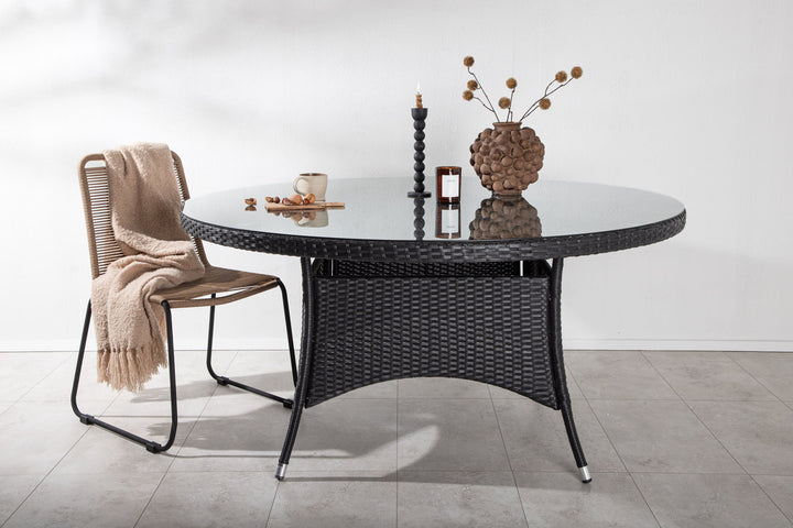 Venture Home Volta Table ø 150 - Black/Glass