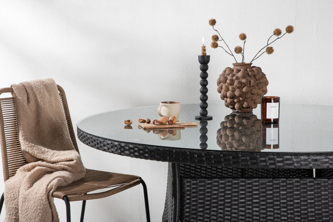 Venture Home Volta Table ø 150 - Black/Glass