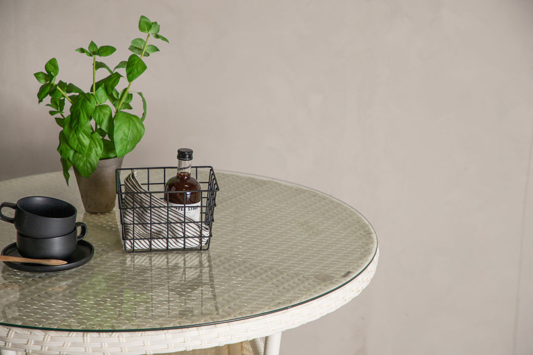 Venture Home Volta Table ø 90 - White/Glass