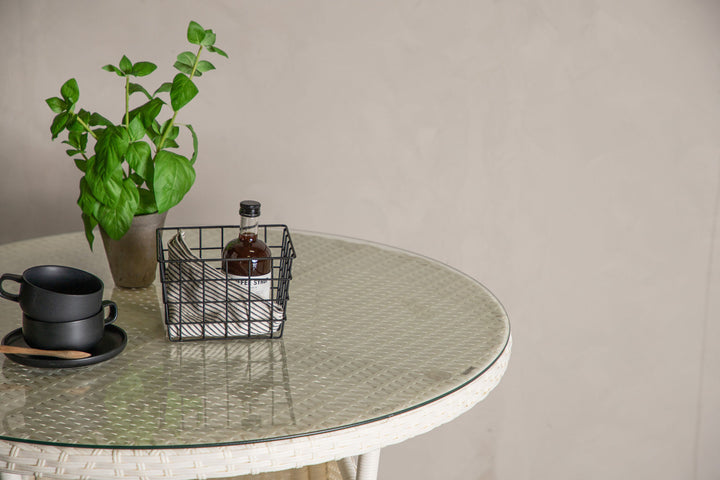 Venture Home Volta Table ø 90 - White/Glass