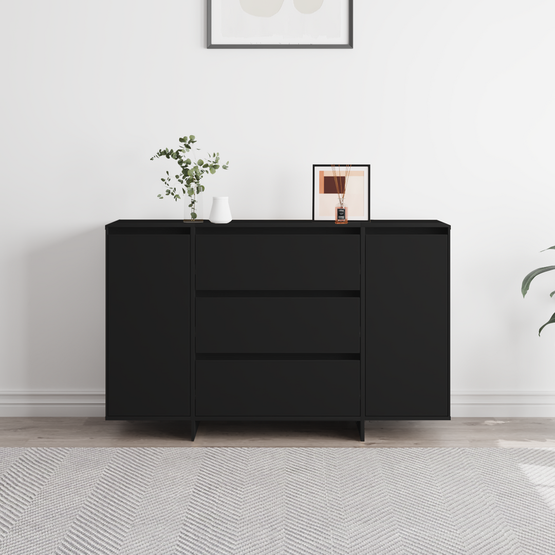 Sideboard med skuffe Sort 120 x 41 x 75 cm Konstrueret træ