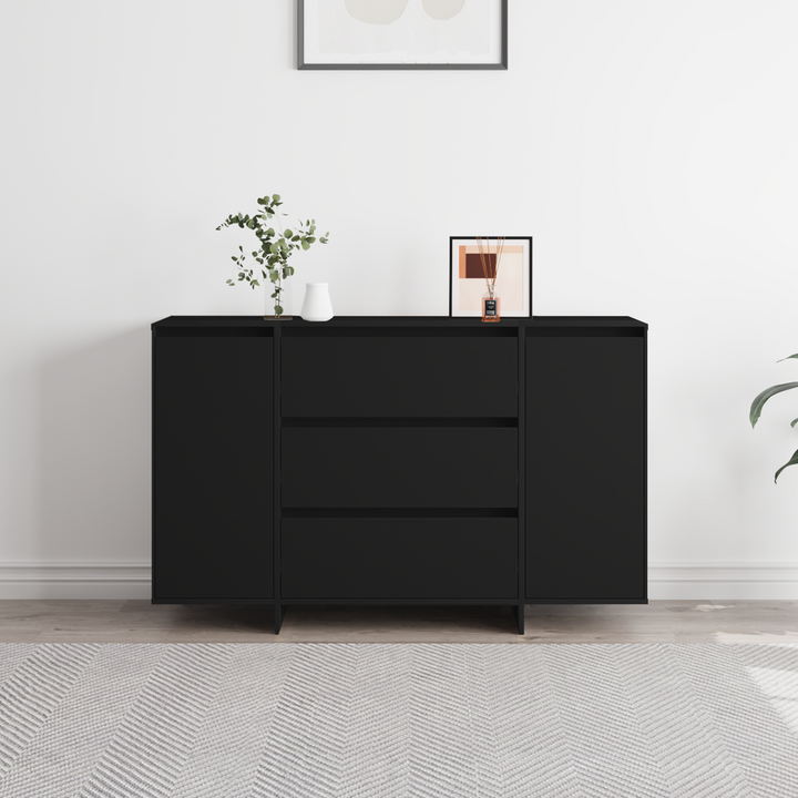 Sideboard med skuffe Sort 120 x 41 x 75 cm Konstrueret træ