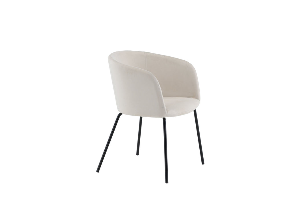 Venture Home Berit Chair - Black / Beige Velvet
