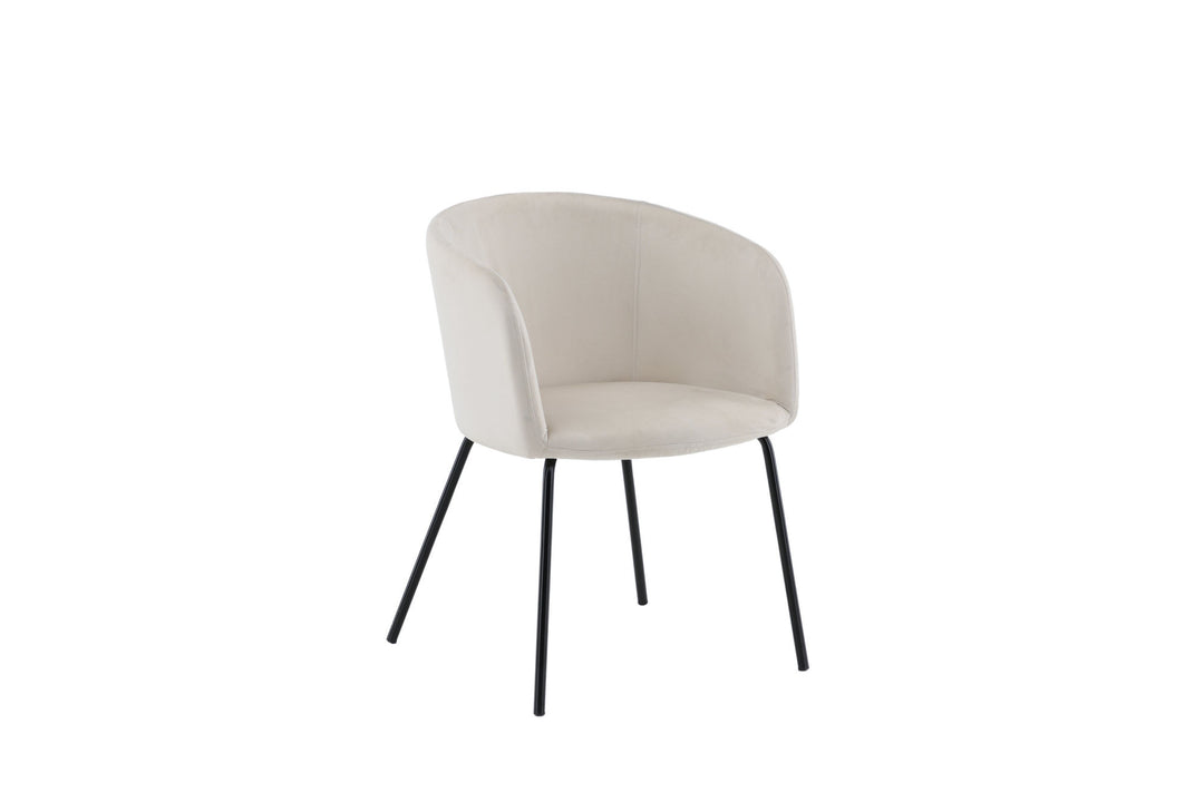 Venture Home Berit Chair - Black / Beige Velvet