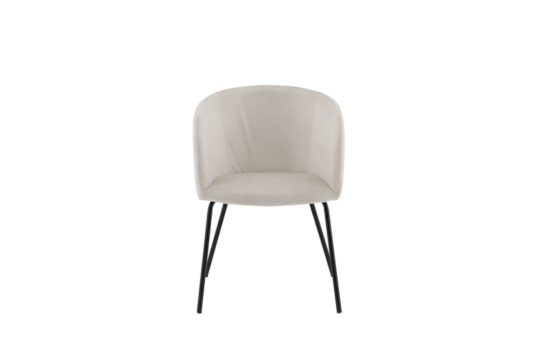 Venture Home Berit Chair - Black / Beige Velvet