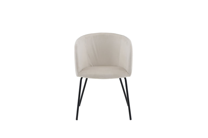 Venture Home Berit Chair - Black / Beige Velvet