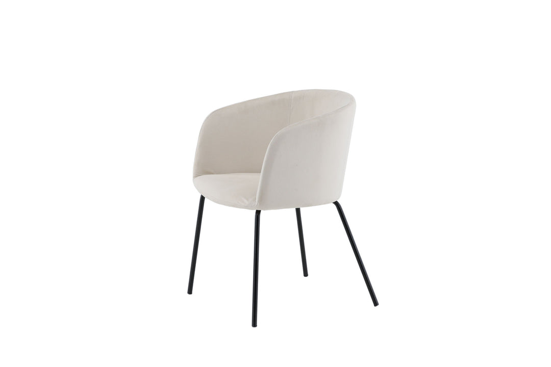 Venture Home Berit Chair - Black / Beige Velvet