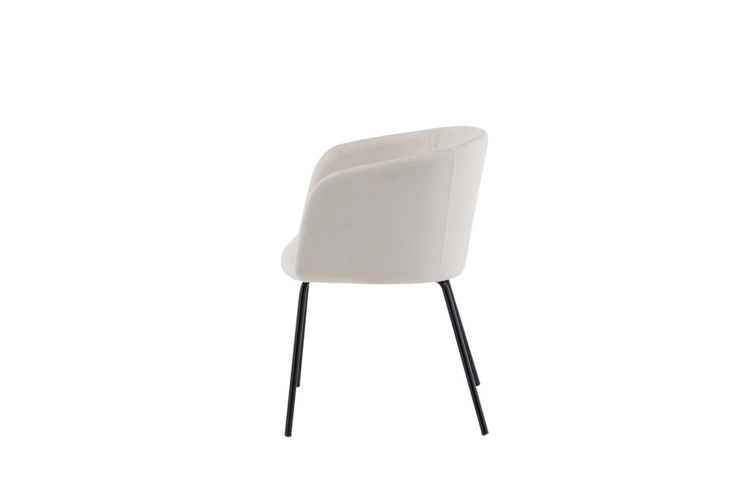 Venture Home Berit Chair - Black / Beige Velvet