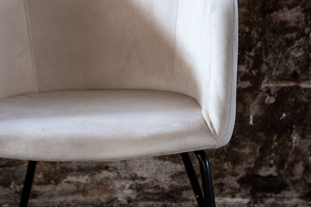 Venture Home Berit Chair - Black / Beige Velvet