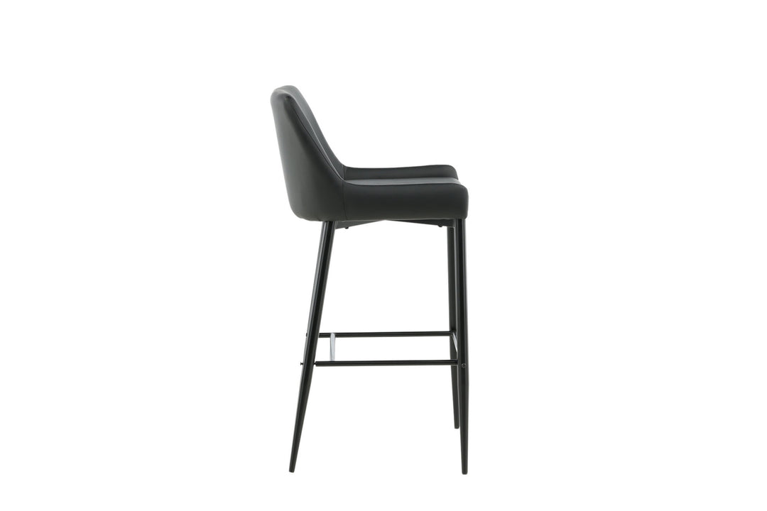 Venture Home Plaza Bar Chair 2-pack - Black / Black PU
