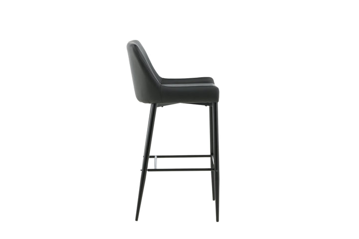Venture Home Plaza Bar Chair 2-pack - Black / Black PU