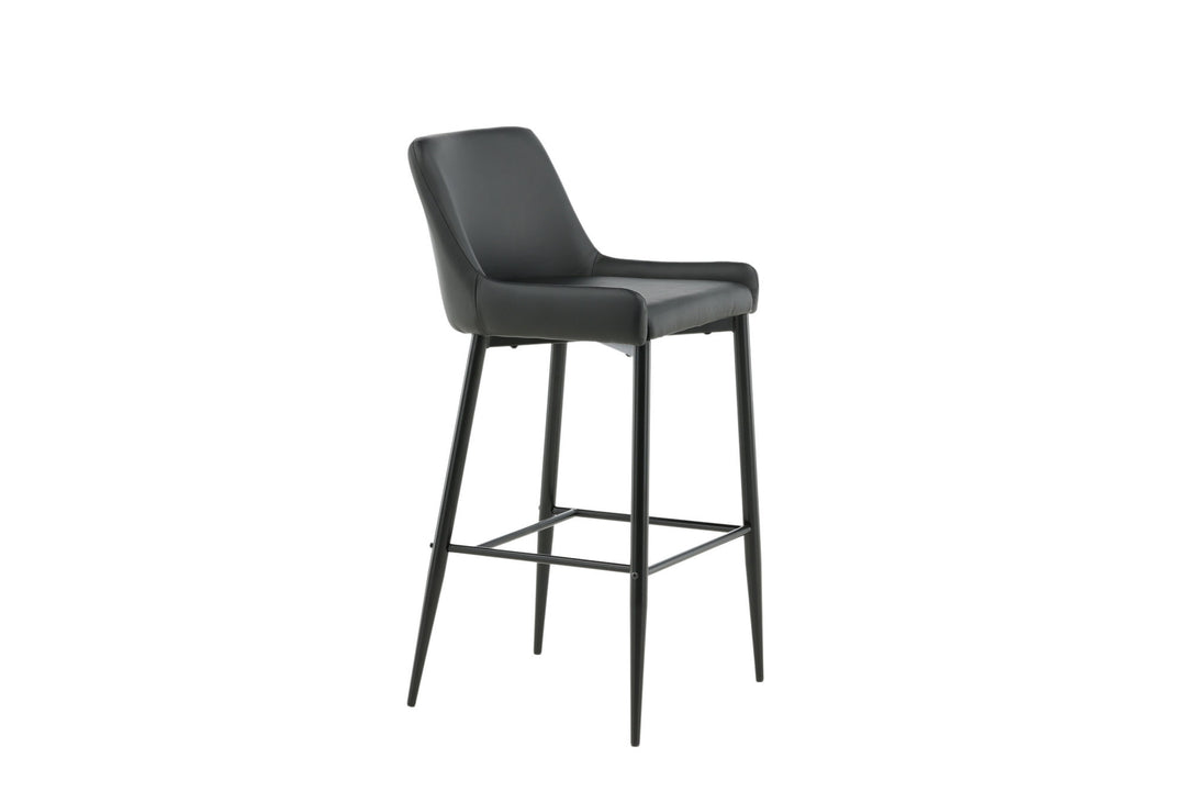 Venture Home Plaza Bar Chair 2-pack - Black / Black PU