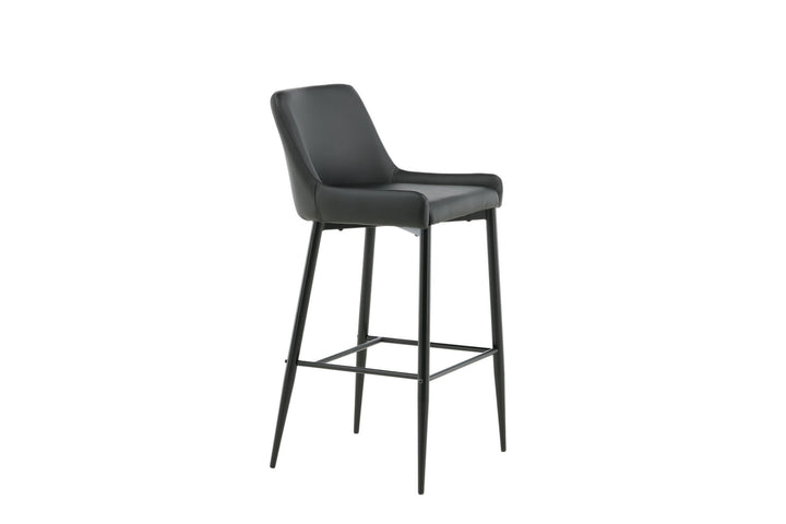 Venture Home Plaza Bar Chair 2-pack - Black / Black PU