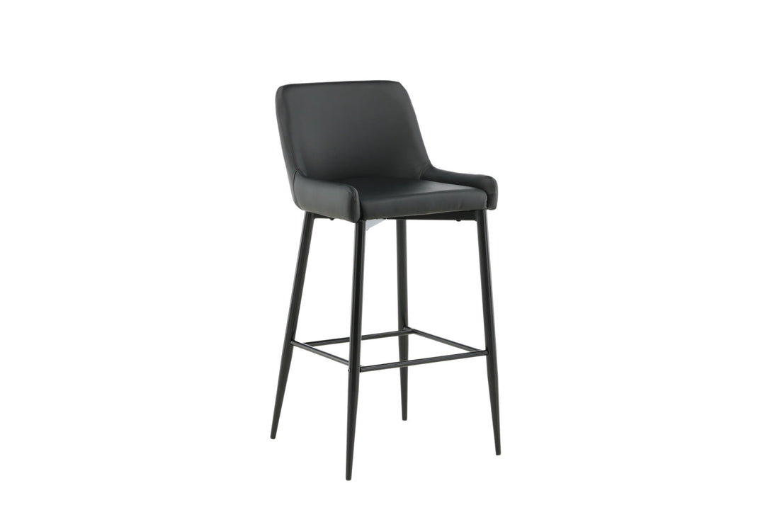 Venture Home Plaza Bar Chair 2-pack - Black / Black PU