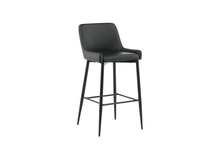 Venture Home Plaza Bar Chair 2-pack - Black / Black PU