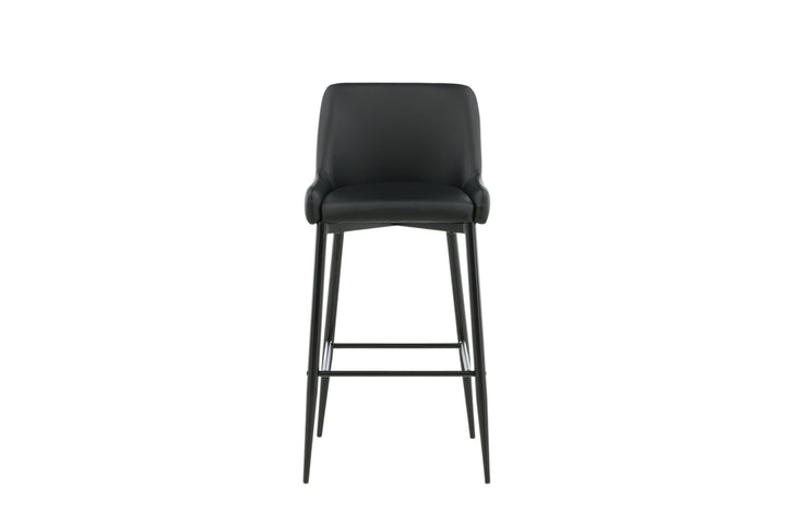 Venture Home Plaza Bar Chair 2-pack - Black / Black PU