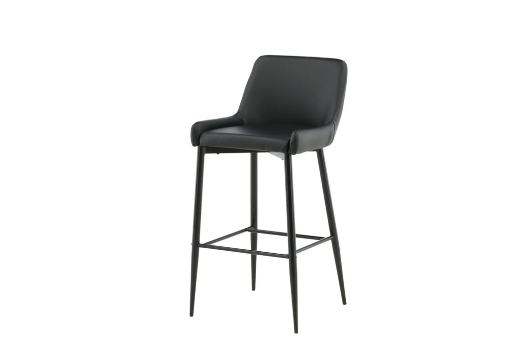 Venture Home Plaza Bar Chair 2-pack - Black / Black PU