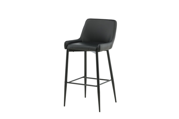 Venture Home Plaza Bar Chair 2-pack - Black / Black PU