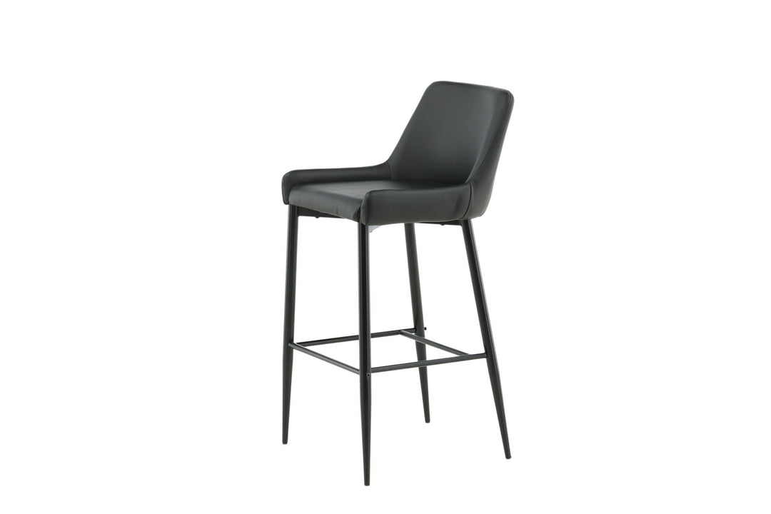 Venture Home Plaza Bar Chair 2-pack - Black / Black PU