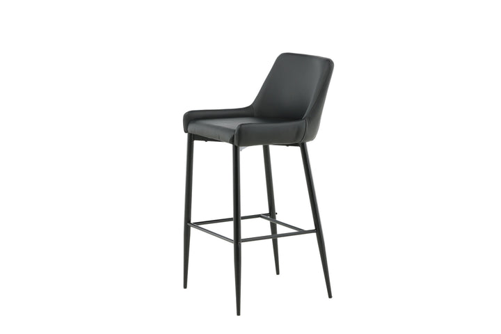 Venture Home Plaza Bar Chair 2-pack - Black / Black PU