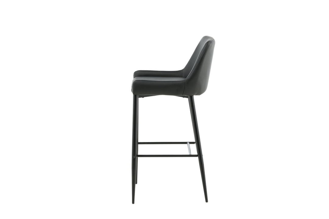 Venture Home Plaza Bar Chair 2-pack - Black / Black PU