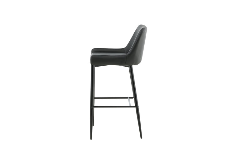 Venture Home Plaza Bar Chair 2-pack - Black / Black PU