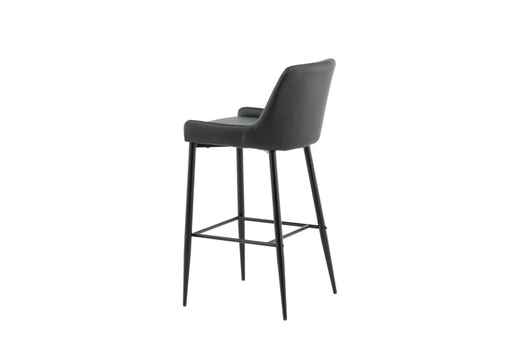 Venture Home Plaza Bar Chair 2-pack - Black / Black PU