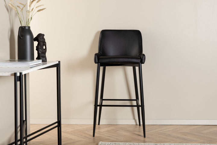 Venture Home Plaza Bar Chair 2-pack - Black / Black PU