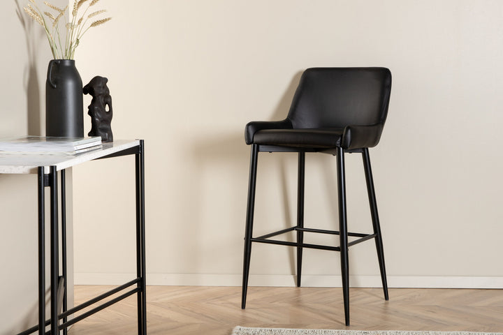 Venture Home Plaza Bar Chair 2-pack - Black / Black PU